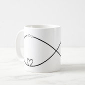 Eenvoud Minimalistische Infinity Love Paar Schatti Koffiemok (Voorkant links)
