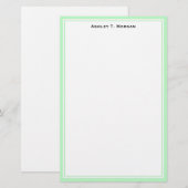 Eenvoud Mint Wit Gepersonaliseerde briefpapier (Voorkant / Achterkant)