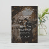 Eenvoud | Monogram Minimalistische foto bruiloft Kaart (Staand voorkant)