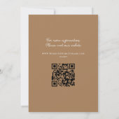 Eenvoud | Monogram Minimalistische kameel bruiloft Kaart (Achterkant)