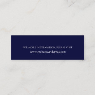 Eenvoud Navy Blue Bruiloft Website Kaarten Mini Visitekaartje