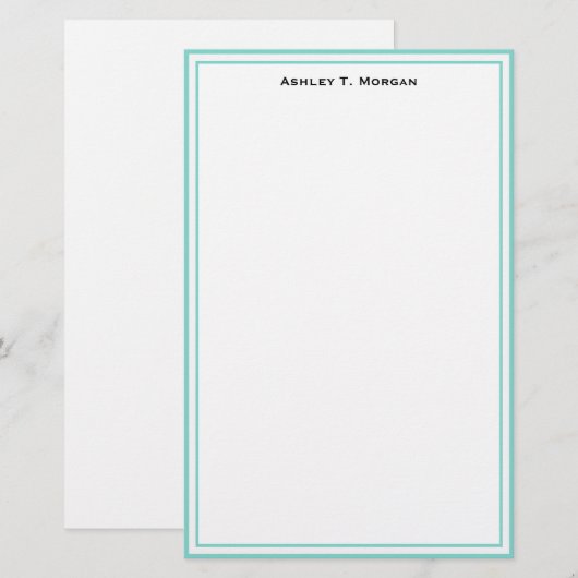 Eenvoud Robin Egg White Gepersonaliseerde briefpap Briefpapier (Voorkant / Achterkant)