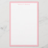 Eenvoud Roze Wit Gepersonaliseerd Briefpapier (Voorkant)