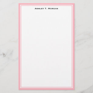 Eenvoud Roze Wit Gepersonaliseerd Briefpapier