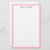 Eenvoud Roze Wit Gepersonaliseerd Briefpapier (Voorkant / Achterkant)