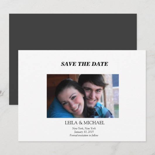 Eenvoud Save The Date (Voorkant / Achterkant)