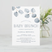 Eenvoud van eucalyptus | Baby Brunch Kaart (Staand voorkant)