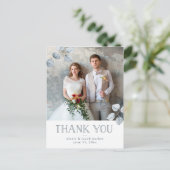 Eenvoud van eucalyptus | Trouwfoto Dank u wel Aankondigingskaart (Staand voorkant)