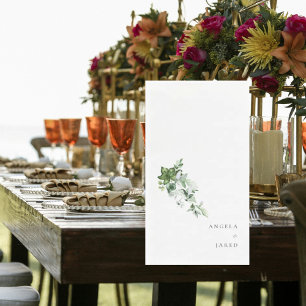 Eenvoud & Waterverf Ivy bruiloft paar namen Servet