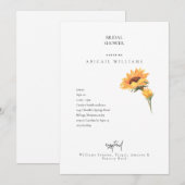 Eenvoud Zonnebloemstelen Wit Vrijgezellenfeest Kaart (Voorkant / Achterkant)