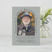 Eenvoudig 100e verjaardagsfeestje met 1 foto kaart (Staand voorkant)