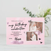 Eenvoudig 18e verjaardagsfeest met bedankkaart (Staand voorkant)