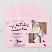 Eenvoudig 18e verjaardagsfeest met bedankkaart (Voorkant / Achterkant)