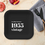 Eenvoudig 1955  naam Black 70th Birthday Party Papieren Bordje<br><div class="desc">Eenvoudig 1955  naam Black 70th Birthday Party. Eenvoudig en stijlvol. Personaliseer de tekst eenvoudig naar uw eigen wensen.</div>