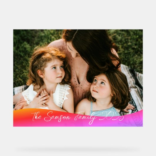 Eenvoudig 1 foto volledige dekking - Script Text O Acryl Bord (Voorkant)