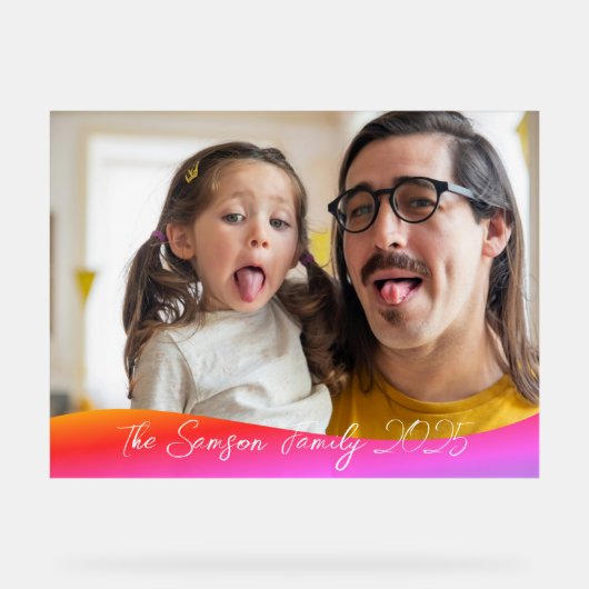 Eenvoudig 1 foto volledige dekking - Script Text O Acryl Bord (Voorkant)