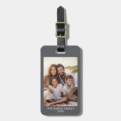 Eenvoudig 1 fotosjabloon - Grijze rand en tekst Bagagelabel (Voorkant verticaal)