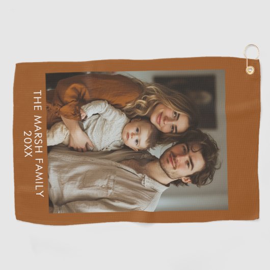 Eenvoudig 1 fotosjabloon - Warm kleurenkader - Tek Golfhanddoek (Horizontaal)