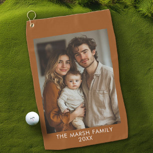 Eenvoudig 1 fotosjabloon - Warm kleurenkader - Tek Golfhanddoek