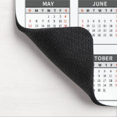 Eenvoudig 2024 Jaar in een oogopslag Grijze & Witt Muismat (Hoek)