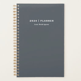 Eenvoudig 2024 Titanium Grey Weekly Maandelijks Ni Planner