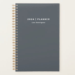 Eenvoudig 2024 Titanium Grey Weekly Maandelijks Ni Planner
