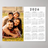 Eenvoudig 2026 Calendar One Photo Poster (Voorkant)