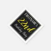 Eenvoudig, 22e verjaardagsfeestje w / aangepaste n servet (Hoek)