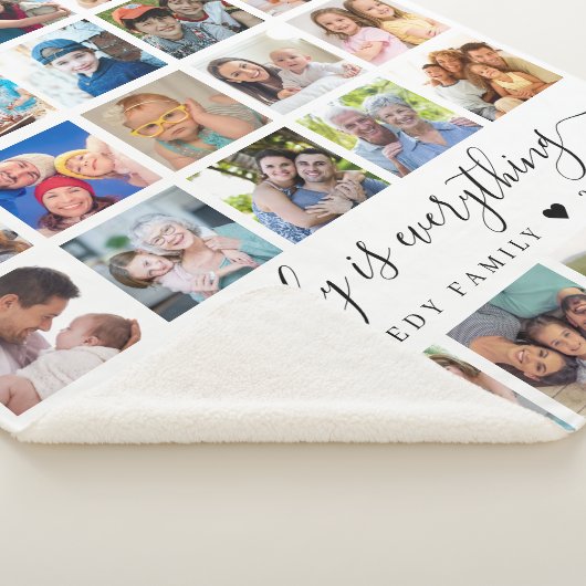 Eenvoudig 25 Fotocollage Quote Familienaam Sherpa Deken (3/4)