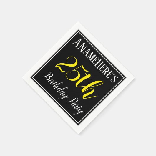 Eenvoudig, 25e verjaardagsfeestje w / aangepaste n servet (Hoek)