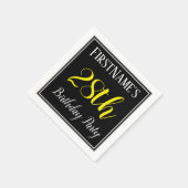 Eenvoudig, 28e verjaardagsfeestje w / aangepaste n servet (Hoek)