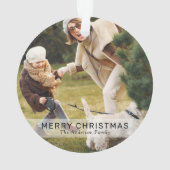 Eenvoudig 2 Aangepast kerstfeest voor foto's Ornament (achterkant)
