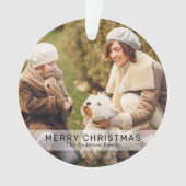 Eenvoudig 2 Aangepast kerstfeest voor foto's Ornament (voorkant)