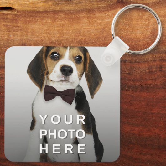 Eenvoudig 2-foto dubbelzijdig sleutelhanger (Achterkant)