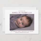 Eenvoudig 2 foto geboorte aankondiging (Voorkant)