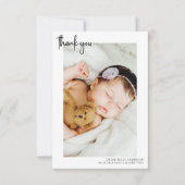 Eenvoudig 2 Foto geboorteaankondiging Hartelijk da Bedankkaart (Voorkant)