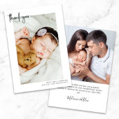 Eenvoudig 2 Foto geboorteaankondiging Hartelijk da Bedankkaart