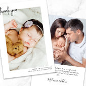 Eenvoudig 2 Foto geboorteaankondiging Hartelijk da Bedankkaart