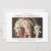 Eenvoudig 2 foto meisje geboorte aankondiging (Voorkant)