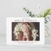 Eenvoudig 2 foto meisje geboorte aankondiging (Staand voorkant)