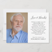 Eenvoudig 2-fotoscript Bereavement Sympathie Funer Bedankkaart (Voorkant)