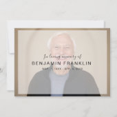 Eenvoudig 2-fotoscript Bereavement Sympathie Funer Bedankkaart (Achterkant)