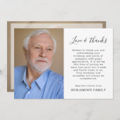 Eenvoudig 2-fotoscript Bereavement Sympathie Funer Bedankkaart (Voorkant / Achterkant)