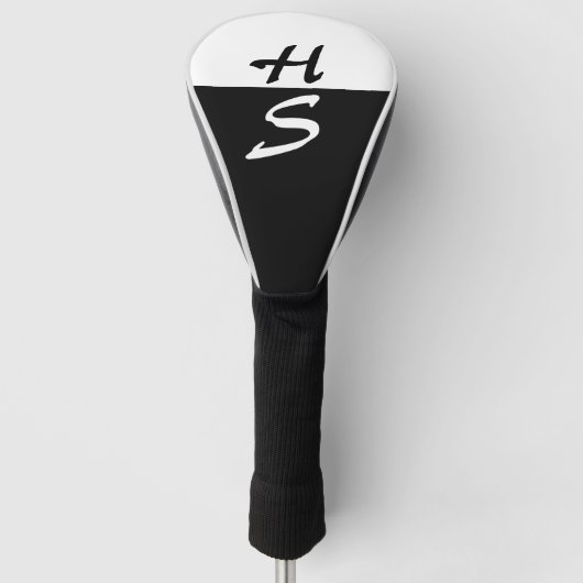 Eenvoudig 2 kleuren en uw Monogram + uw ideeën Golfheadcover (Voorkant)