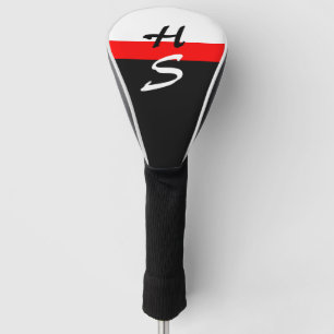 Eenvoudig 2 kleuren & strepe vuur rood golfheadcover