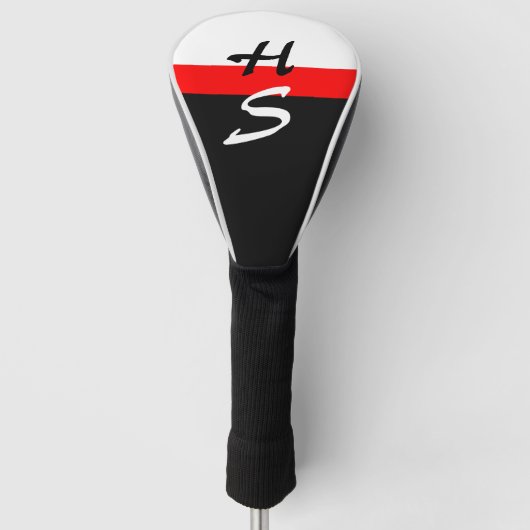 Eenvoudig 2 kleuren & strepe vuur rood golfheadcover (Voorkant)