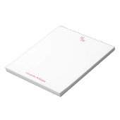 Eenvoudig 2 Monogram Initiaal Professional Bourgog Notitieblok (Linkerzijde)