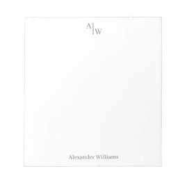 Eenvoudig 2 Monogram Initiaal Professional Desk Gr Notitieblok