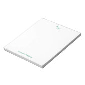 Eenvoudig 2 Monogram Initiaal Professional Groen Notitieblok (Linkerzijde)