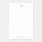 Eenvoudig 2 Monogram Initiaal Professioneel Basis Post-it® Notes (Voorkant)